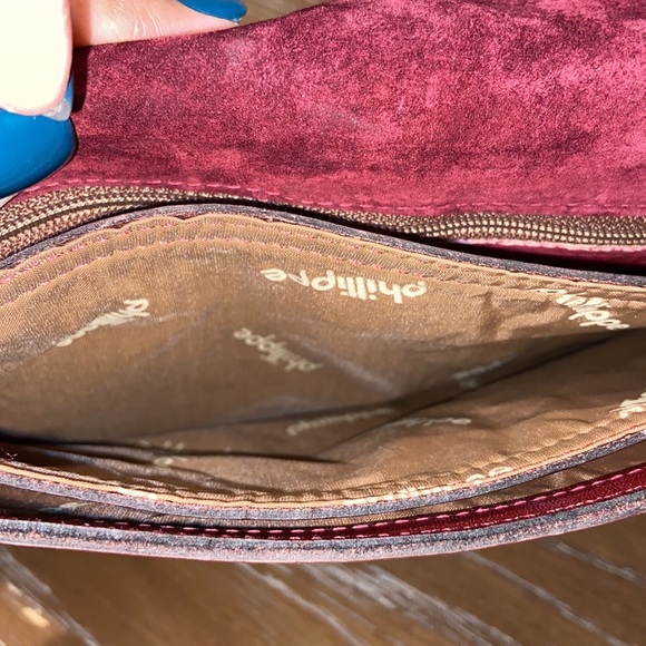 Philippe Oversized wristlet. Chocolate color with red under tone. - Picture 9 of 13